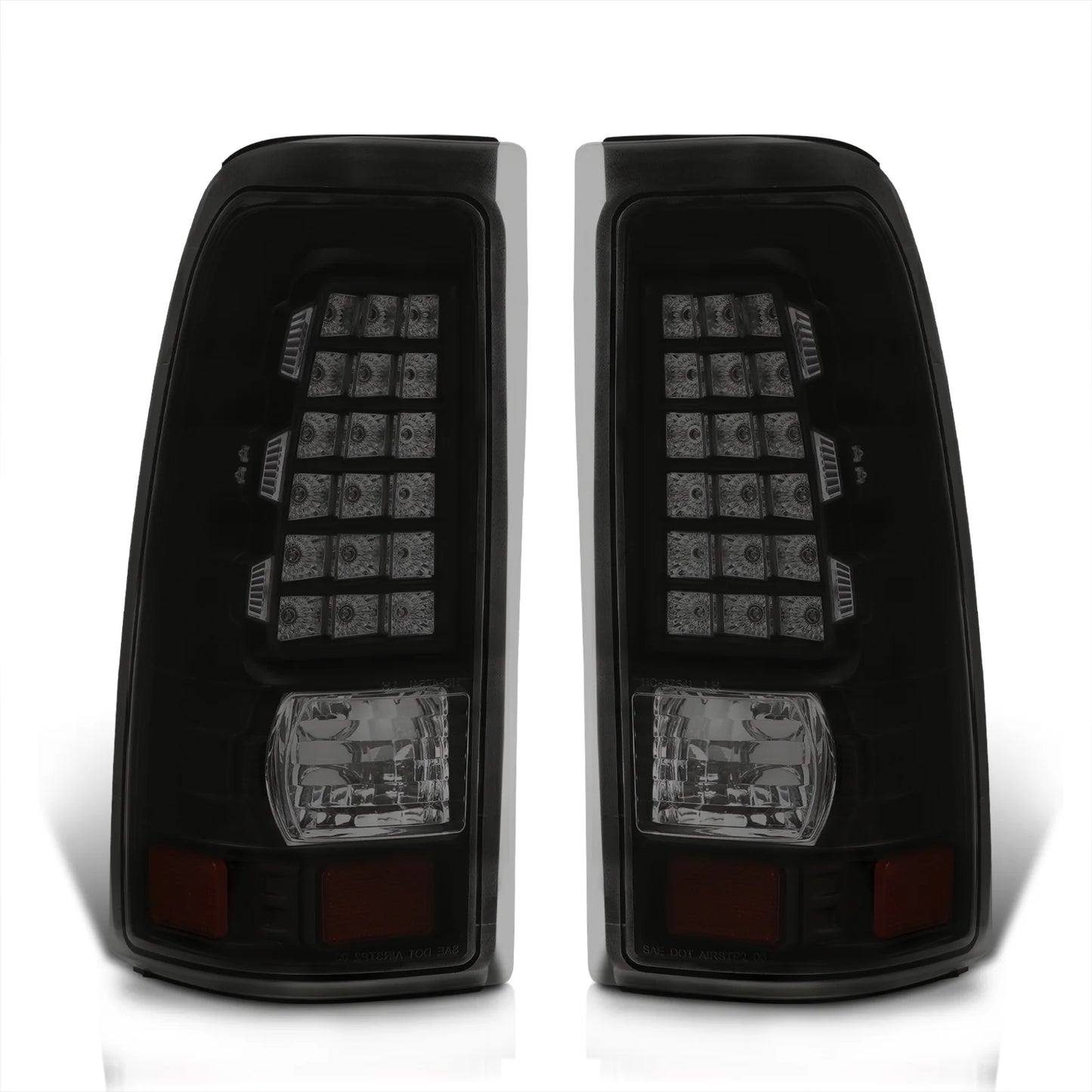 Silverado Brake 2002 Fleetside 2005 Tail Chevy Driving Lens AJP Lamps Sierra Smoked For 2006 2004 LED 1999 2003 Pair Lights 2001 Signal Housing Compatible/Replacement Distributors Black 2000 Stop GMC