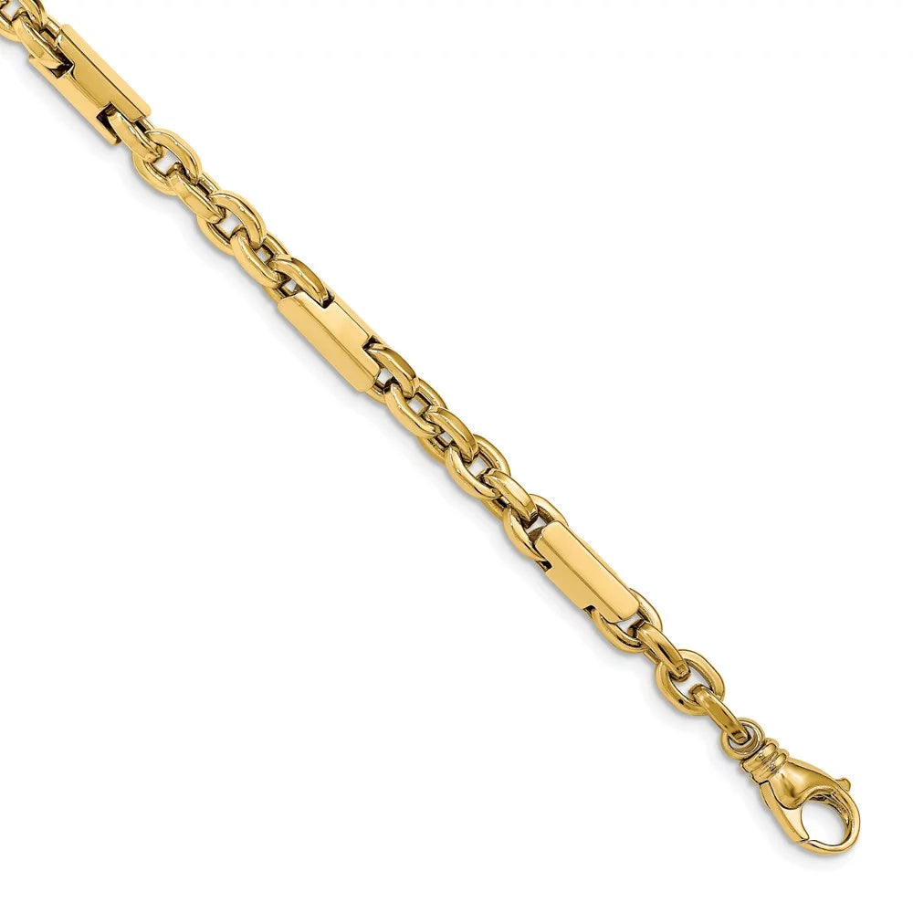 Link Men's Bracelet Polished 14k Gold Fancy