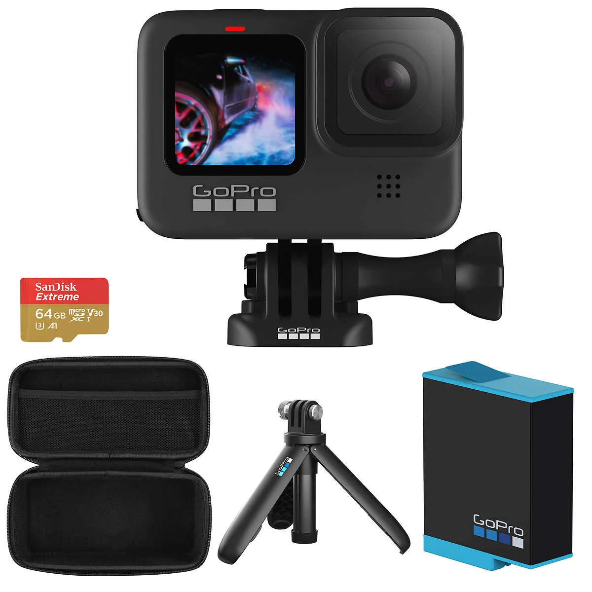 9 *Bundle* UHD Black Hero Accessories GoPro Action Camera HERO9 5K