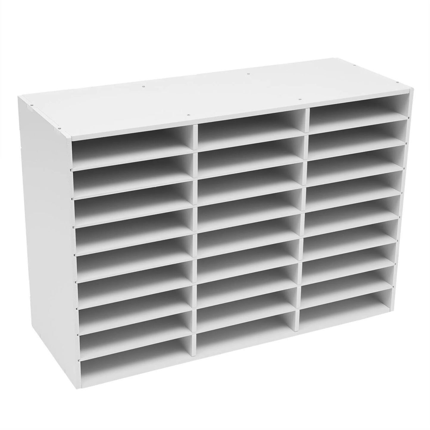 Storage Holder Keepers Rack 27 Mailbox Slots PVC Classroom File White Literature