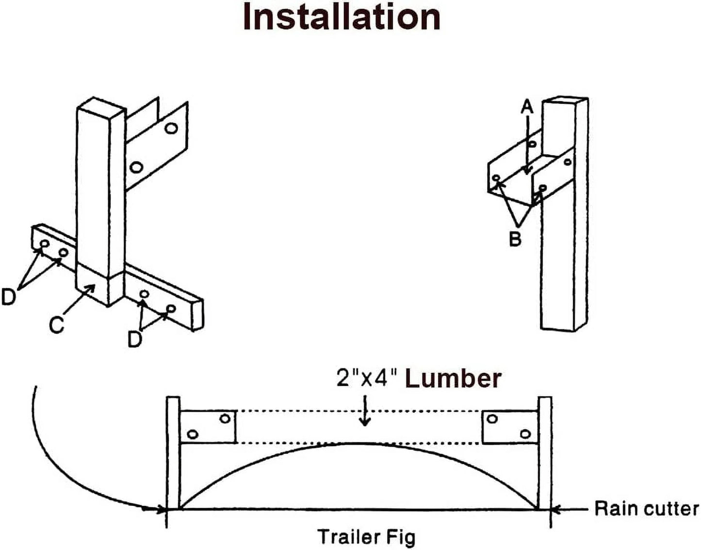 Trailers Rack Bracket Ladder Vans Roof for Enclosed Cargo Kojem Adjustable Kit