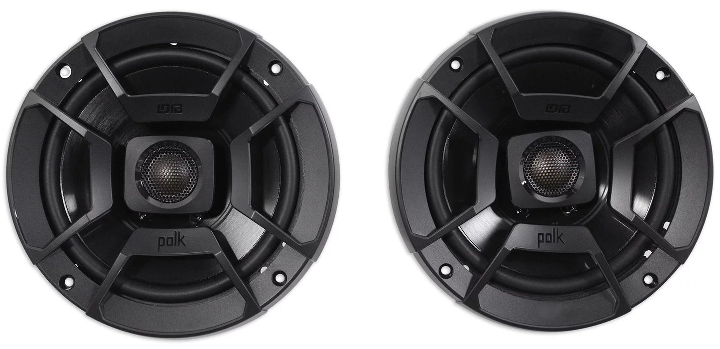 Touring 6.5" Polk Speakers w/Adapter Davidson 300w Harley Plates Audio 1998-2013