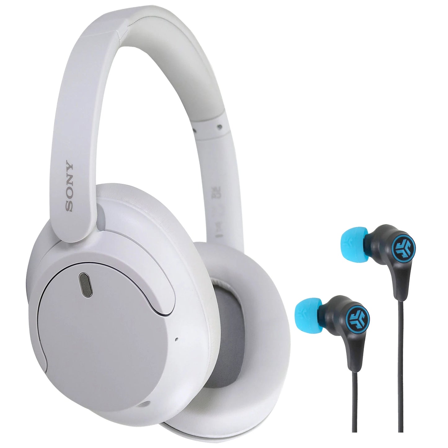 Wireless Noise-Canceling JLab Sony with Earbuds (White) Wireless Play Gaming WH-CH720N Headphones