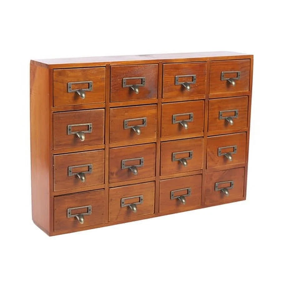 Retro Storage Apothecary Wood Desk Drawer Cabinet Drawers Box 16 Organizer