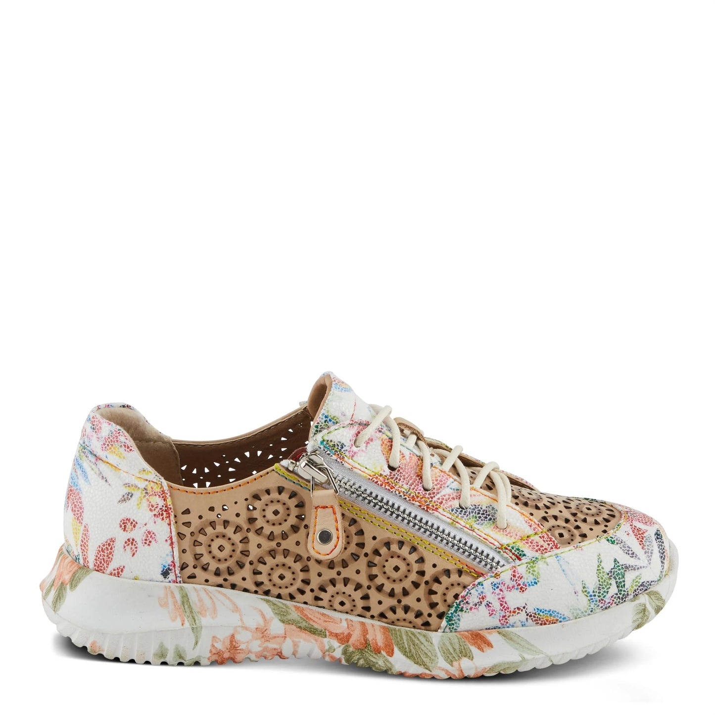 Sneaker L'Artiste 39/8.5 Lace-Up with Beige EU Jazzie Multi Flowers Women's Fashion