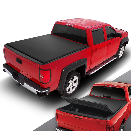 18 Toyota Cover Bed DNA to Tri-Fold Tacoma Fleetside Top Tonneau Trunk 2016 6' 2019 Motoring TTC-TRISOFT-060 for 17 Adjustable Soft