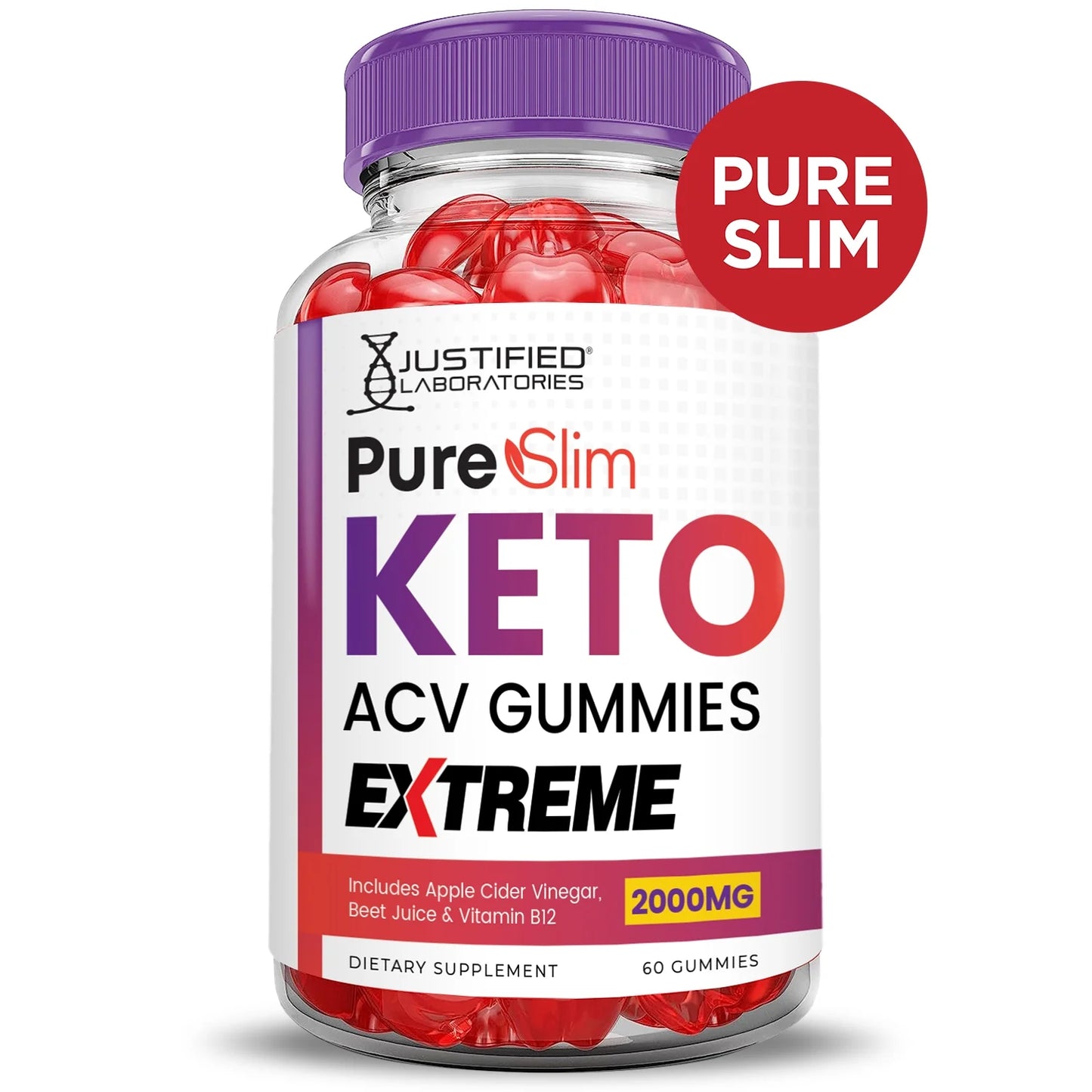 Supplement 120 Pure Gummys Pack) Gummies 2000mg (2 Slim Keto Extreme ACV Dietary