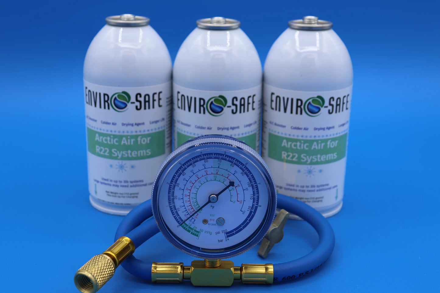 a gauge, for 3 systems, Arctic and Envirosafe R22 R22a, R-22a Air cans