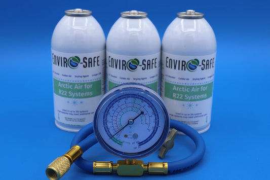 a gauge, for 3 systems, Arctic and Envirosafe R22 R22a, R-22a Air cans