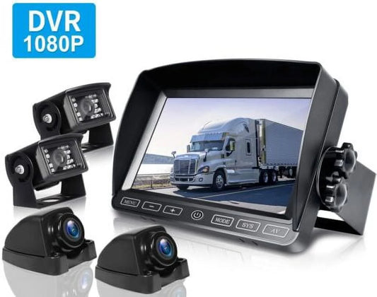 Monitor Truck Night Rv Camera Trailer Up RV Wired 7" 1080P Back Bus Semi BY704 Vision Backup HD ZEROXCLUB Camera Kit Box for Waterproof