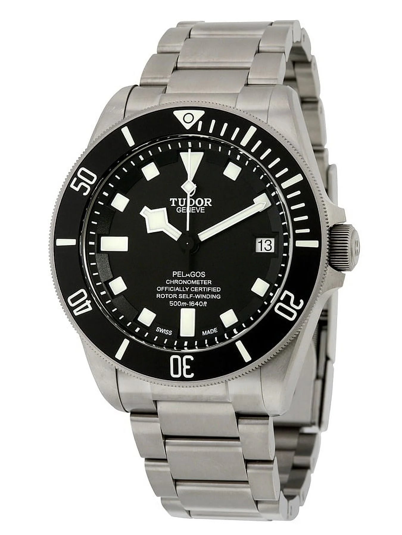 Tudor Dial Titanium Watch Men's Pelagos Black Chronometer M25600TN-0001