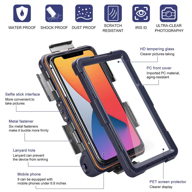 Professional all Video Protective 6.9 16 Phones Case LCD Snorkeling Waterproof Housing Meizu Underwater with Diving And to Up Lanyard Surfing Inch Swimming for [15m/50ft] UrbanX Photo