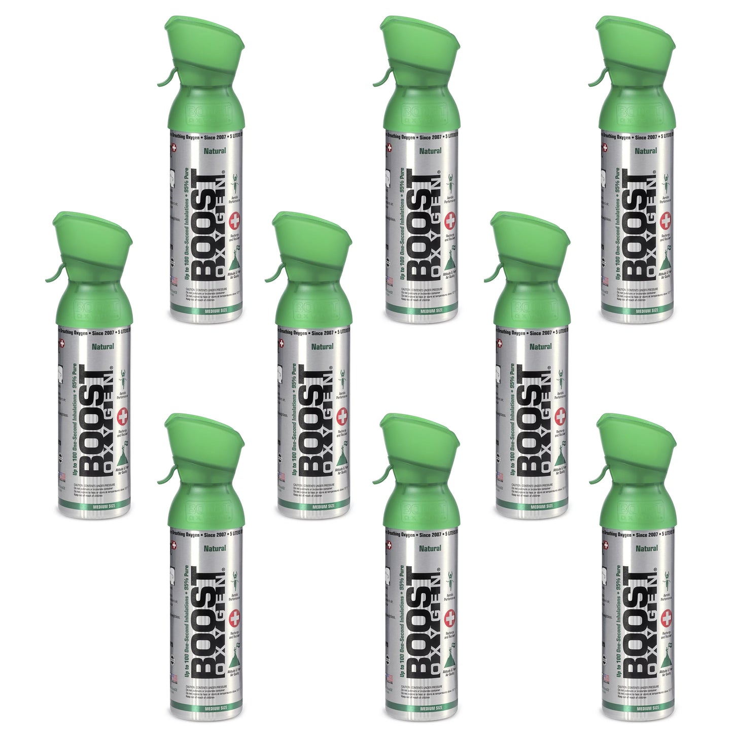 Pure Pack) Oxygen Flavorless (9 Natural 5 Boost Canister, Oxygen Liter