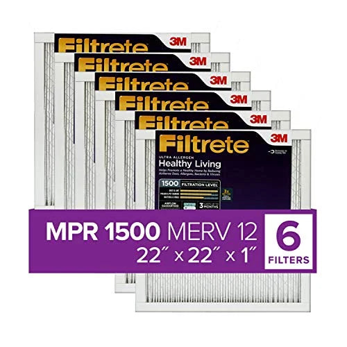 x 6-Pack 21.69 Air Allergen, 1500, dimensions Filter, Healthy MPR 0.78) Furnace (exact 21.69 x Filtrete AC Ultra Living 22x22x1,