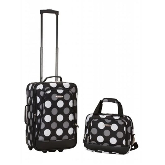 Luggage New Blk Dot 2 Pc Set Rockland