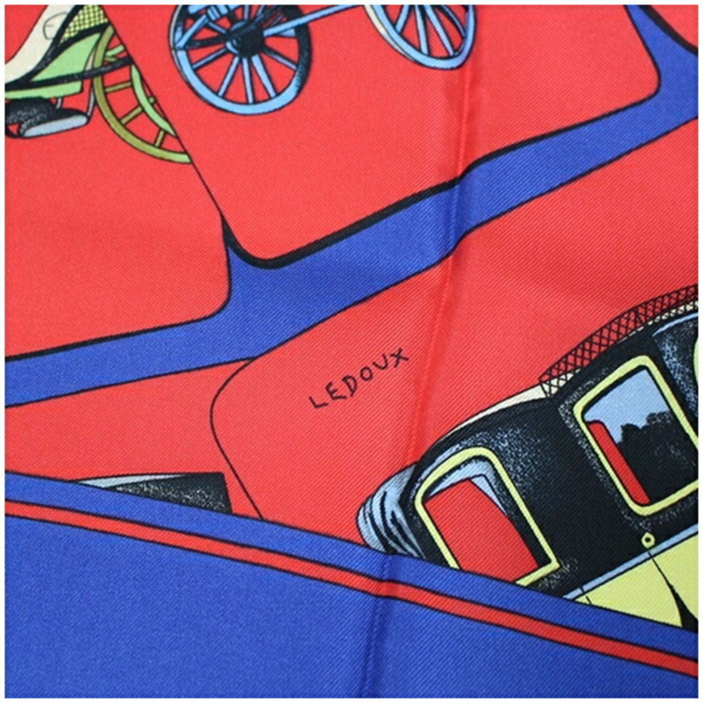 Women's Red Silk HERMES Hermes Pre-Owned Blue x CARROSSERIE Scarf Carriage) (Spiral Muffler (Good)