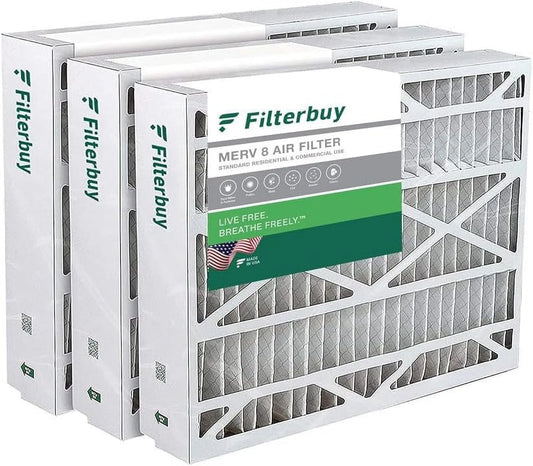 Carrier MERV Filterbuy Furnace AC Pleated Filters Air 24x25x5 FILXXCAR0024 for 8 HVAC (3-Pack)