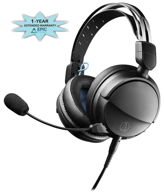 Additional Headset Audio - Gaming an Wired Technica Epic Protect Coverage ATH-GL3BK Black/Blue with by 1 (2022) Closed-Back Year