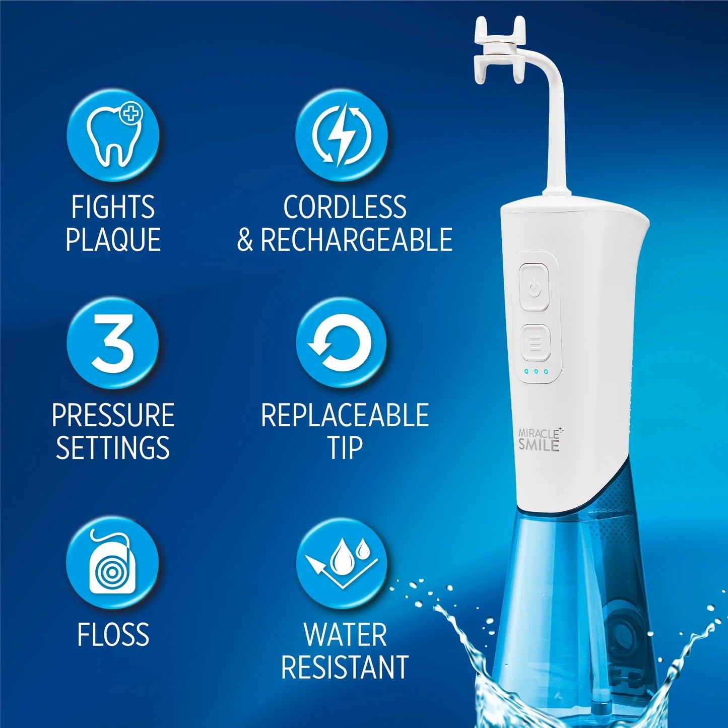 Easy Refill Water Portable Smile Water Miracle Rechargeable Water Flosser, Dental Flosser, Tank