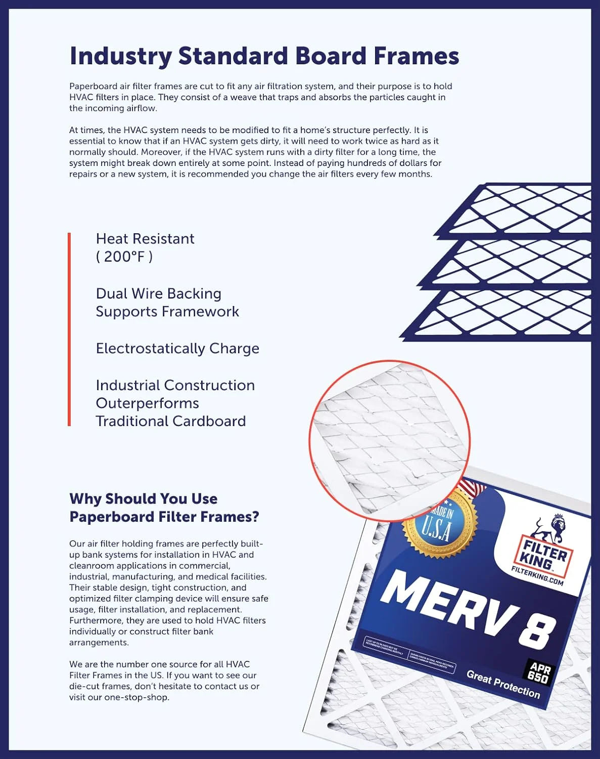 30.5x66.5x1 | x x 66.5 MERV Size: 8 4-PACK | .75" USA Pleated | Filter MADE IN Filters King HVAC A/C Actual Air | 30.5 Filter Furnace