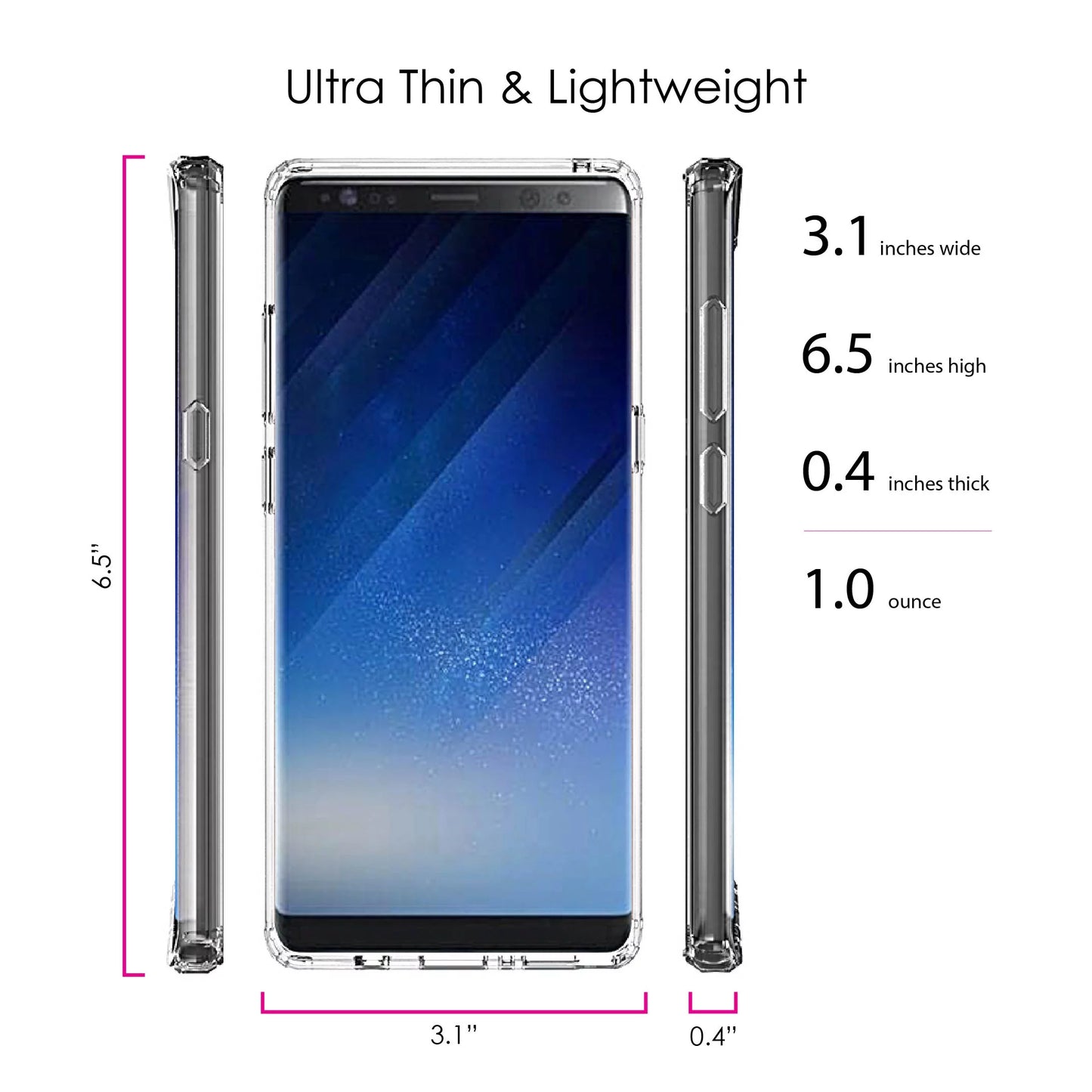 Moves Bumper, for Acrylic Galaxy Can Clear A Case Glass DistinctInk Tempered Samsung Screen Faith Protector TPU 8 - Note Back, Shockproof - Mountains Hybrid