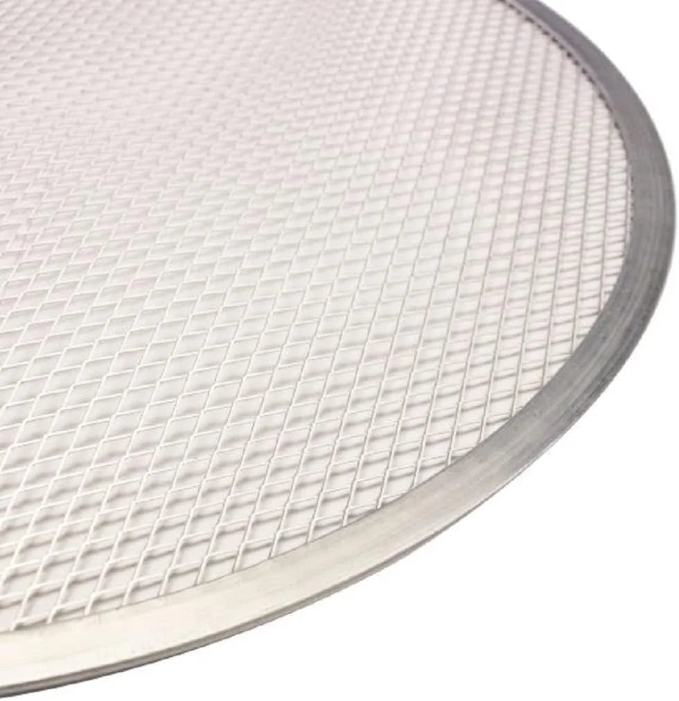 Round Screen Bakeware of Tray Pizzeria Pizza Home Set TrueCraftware- Aluminum Screen Restaurants & Baking Seamless for Pan Round 2 Rim- Kitchen Baking Tray 16” Pizza Pizza