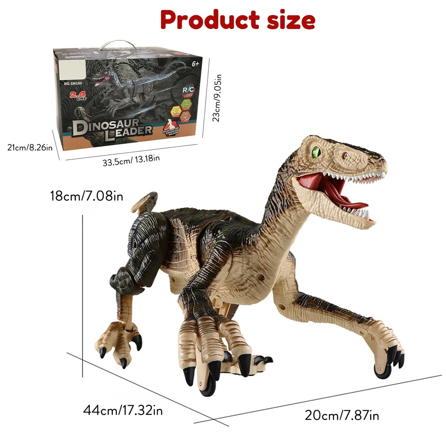 Light Gift Control Toy with Dinosaur for Years Remote Head, Age Walking up 3-12 Eyes, Shaking Sounds, Toys Roaring Kids 3D Dinosaur