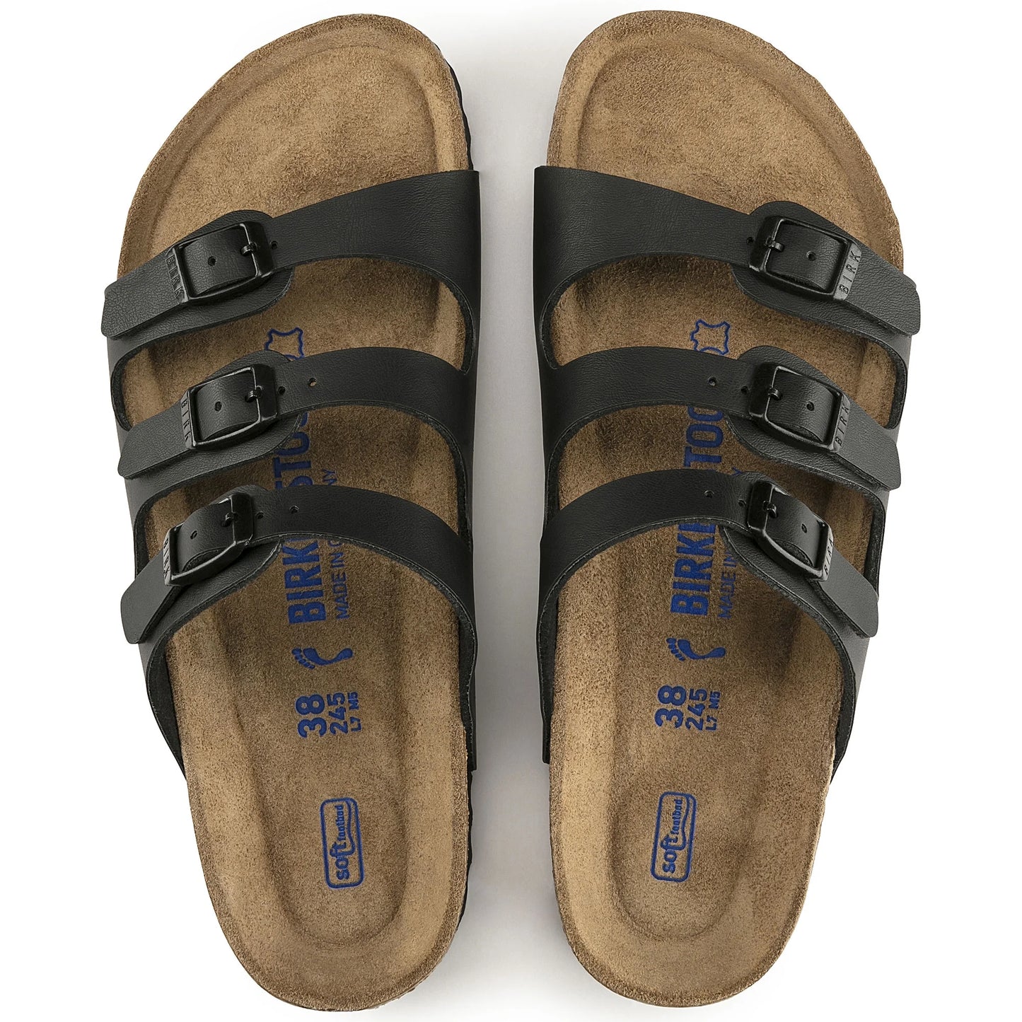 Sandal Narrow Women's Black Florida - Soft 8-8.5 BLACK Footbed Birko-Flor BFL 0053011 BIRKENSTOCK