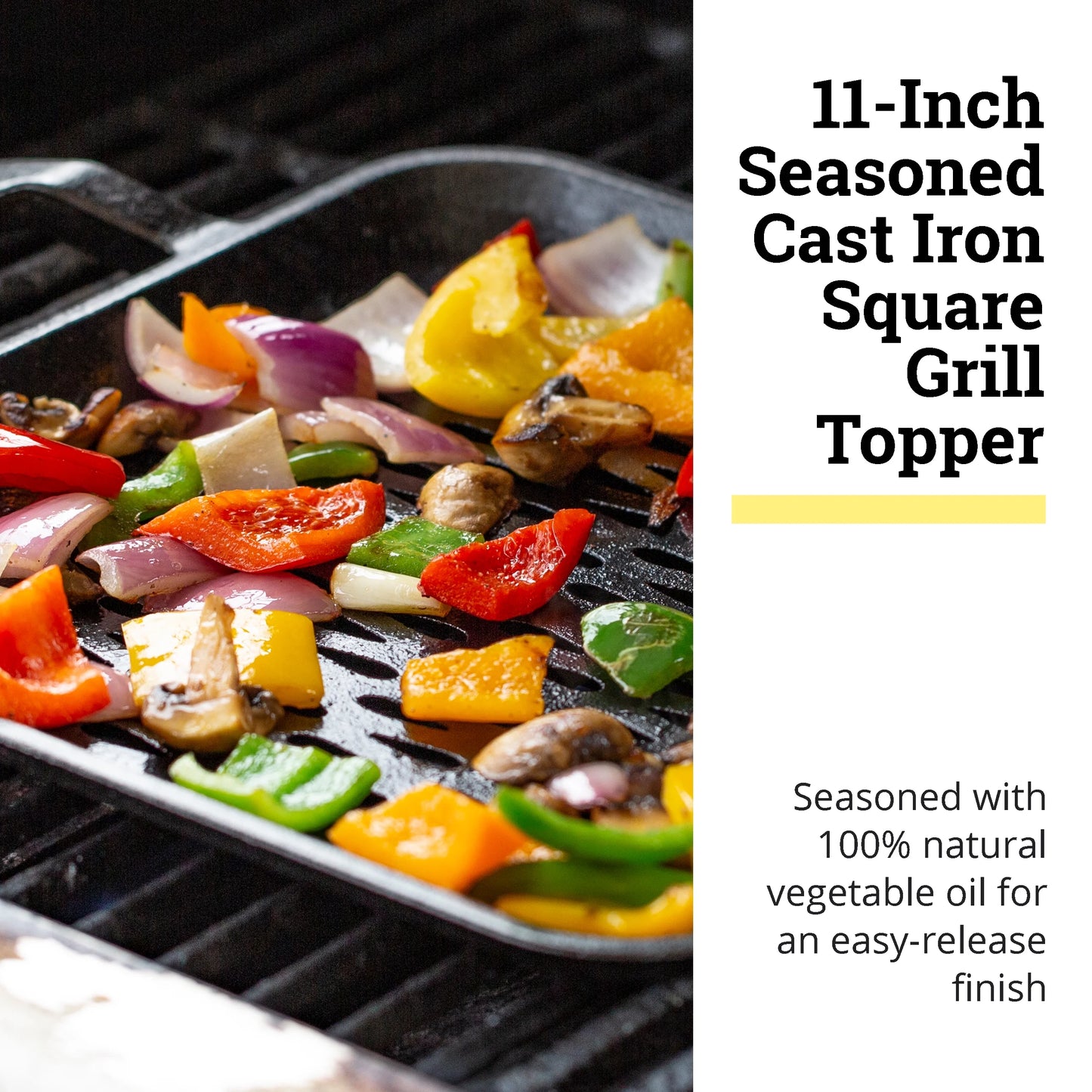 Lodge Grill LC11SGT Square Cast inch 11 Topper Iron