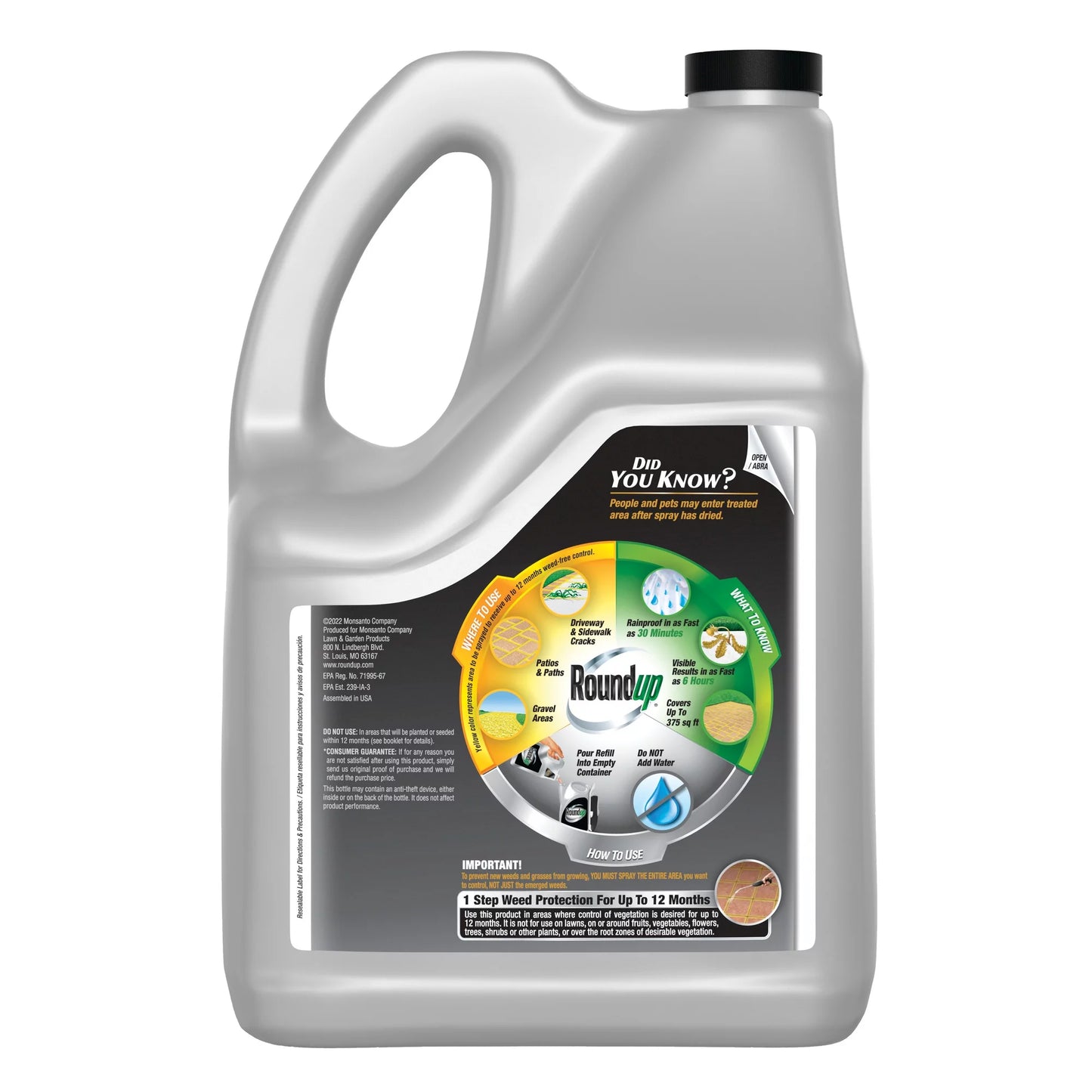 Roundup Plus Dual Preventer 1.25 Grass Refill, & 365 Action Month Weed gal. Killer 12