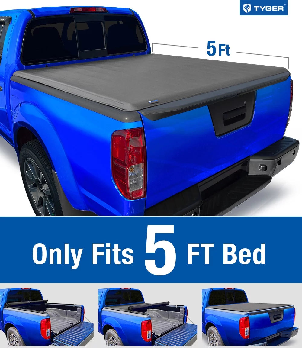 Truck Vinyl with Auto TG-BC1N9057 Tyger Tonneau T1 Cover Compatible Soft 2022-2023 Frontier 5' Bed | | | Bed Roll-up Nissan