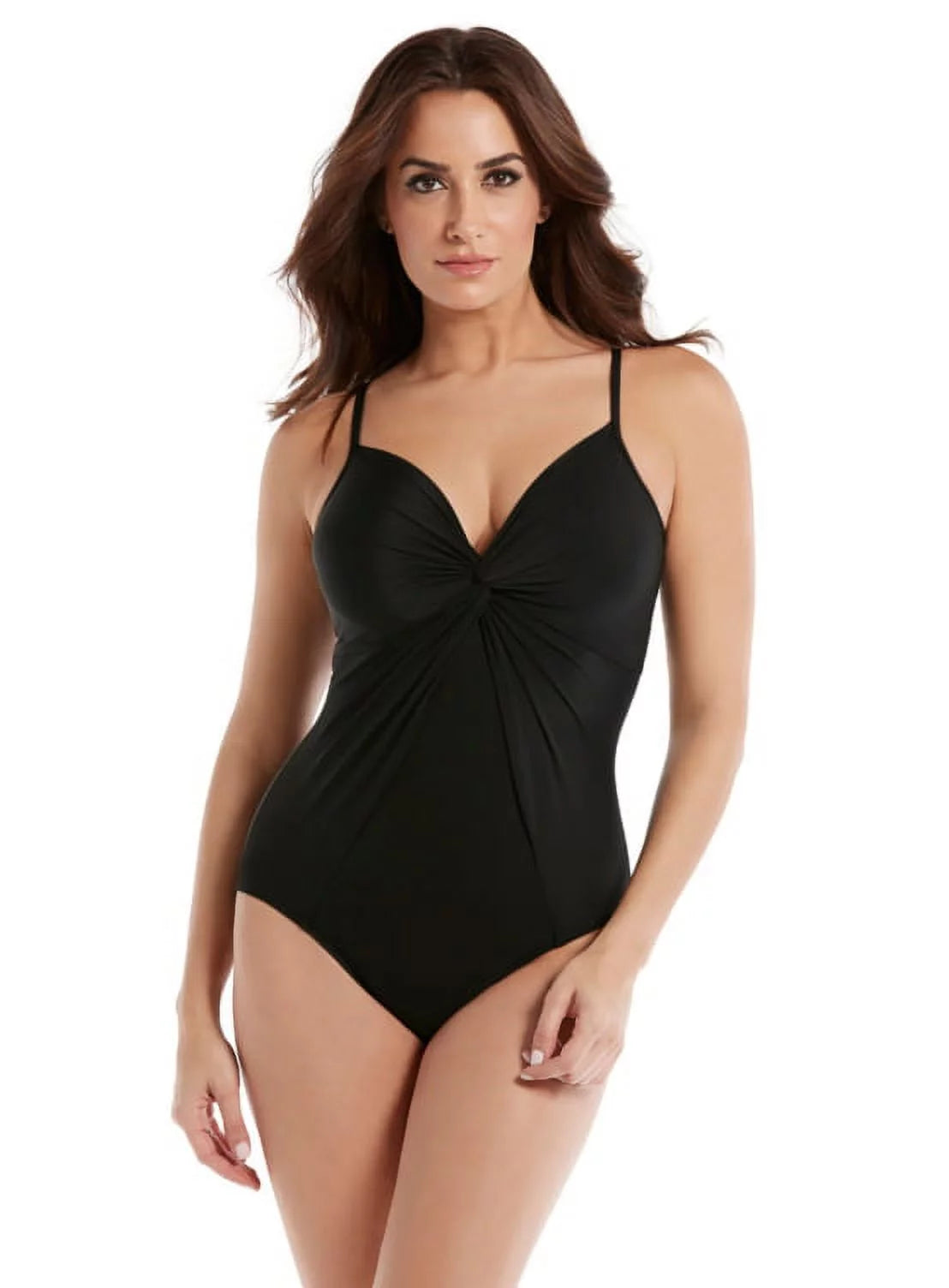 Love Rock Solid Piece One Miraclesuit US BLACK Swimsuit, 10 Knot