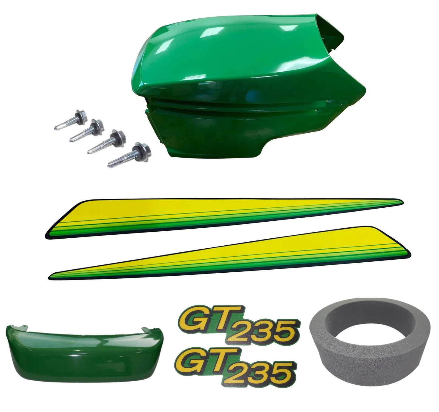 and Upper and John Lower Deere RH S/N Stickers GT235E Fits UP New Hood/Bumper/LH