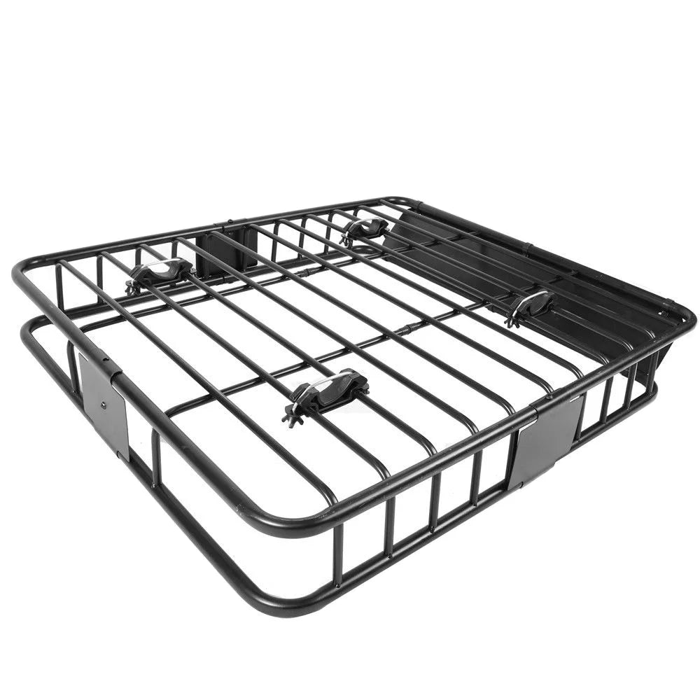 x Carrier 150 Luggage Universal Rooftop Roof Cargo Holder lbs Top - 44" 39" Cargo Rack 6" Carrier X Steel Jeremywell Black