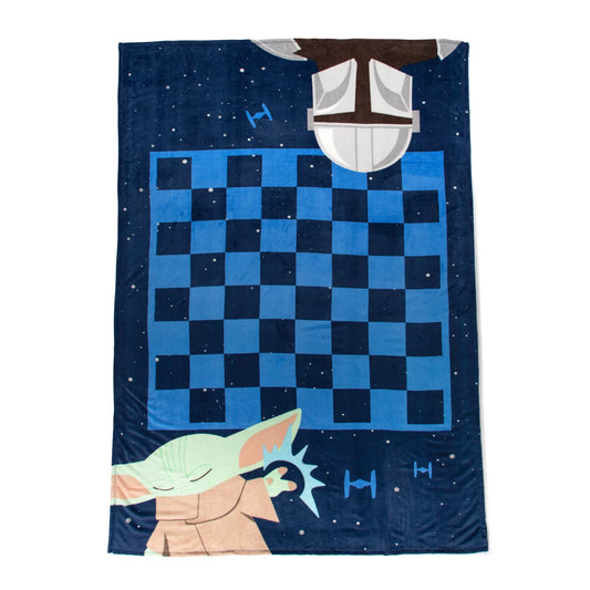 Microfiber Wars Checkers Game Blanket, 100% Star Mandalorian