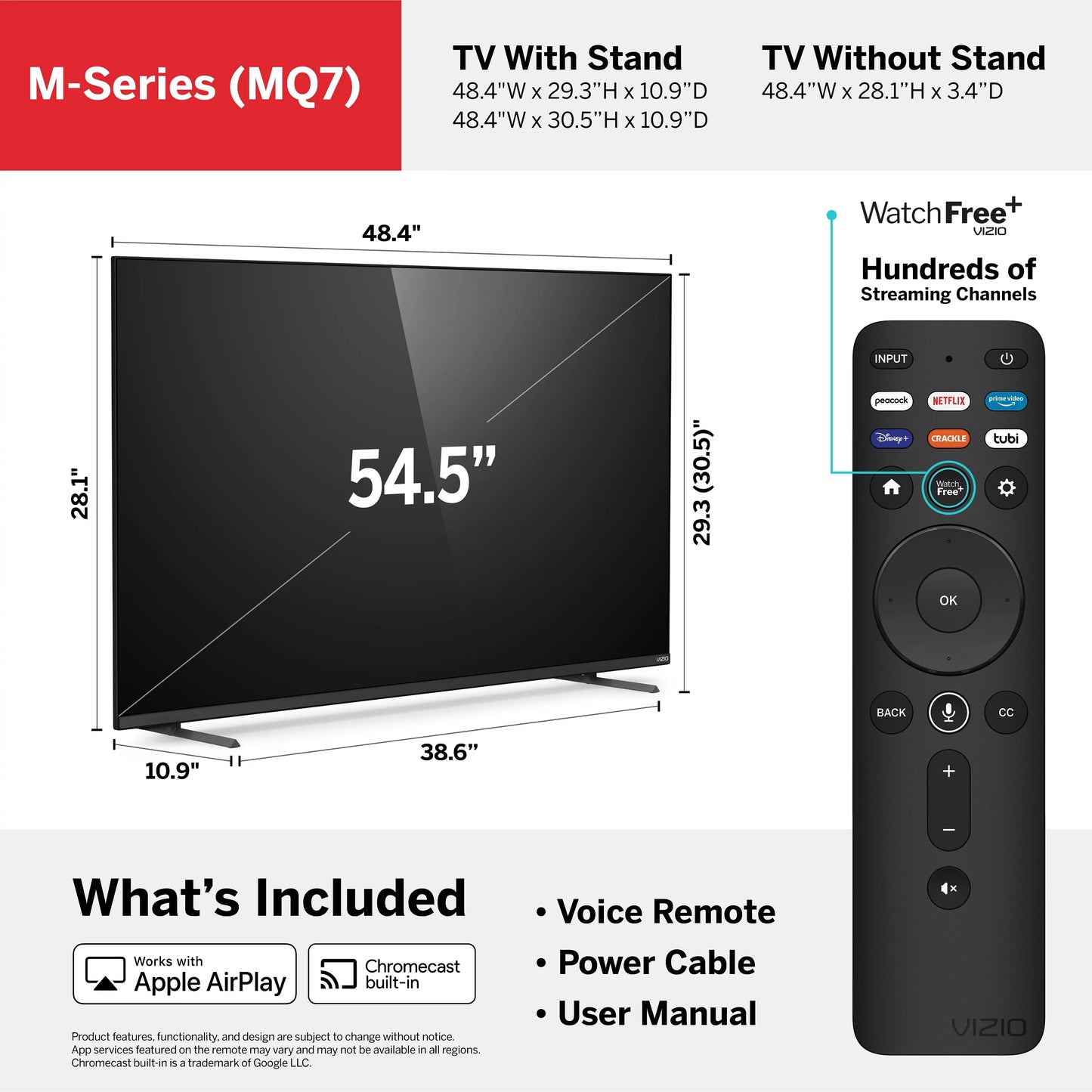 QLED M55Q7-J01 Series Smart Class M7 55" 4K TV HDR VIZIO