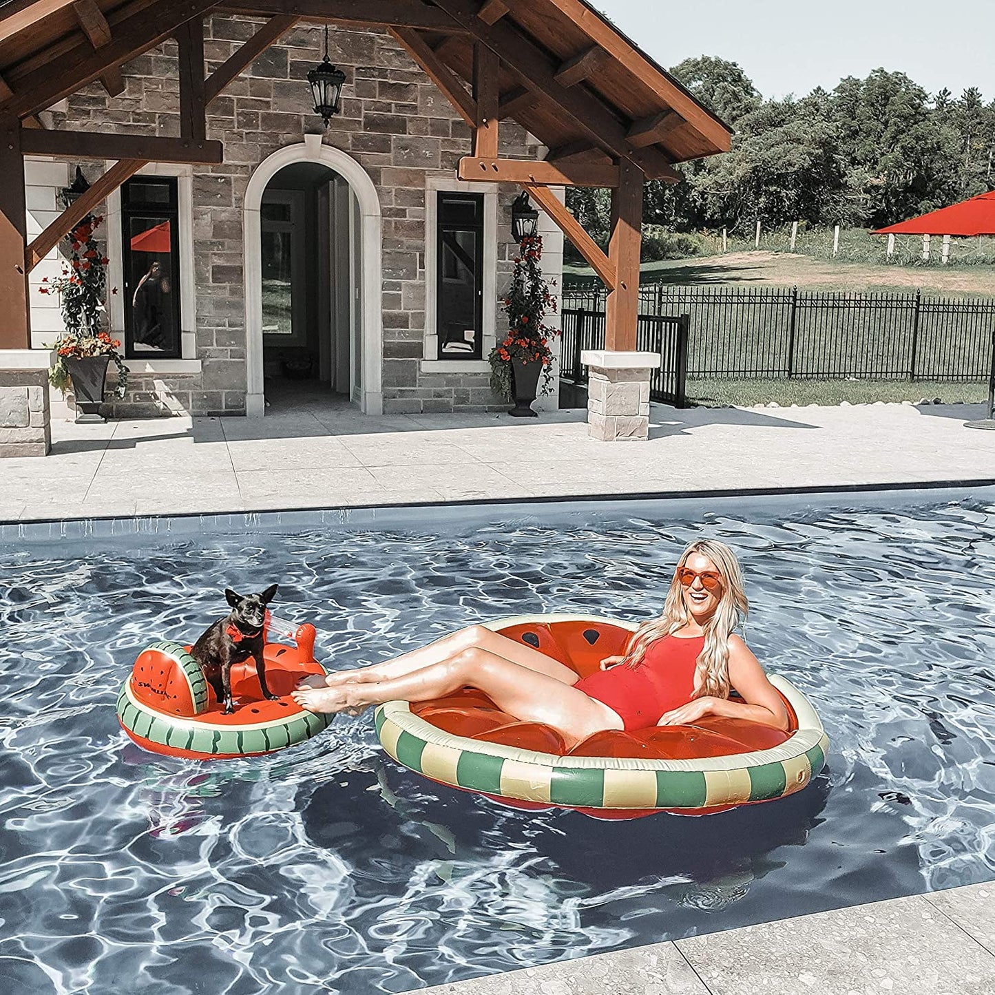 Raft Watermelon Island Inflatable Slice Swimline