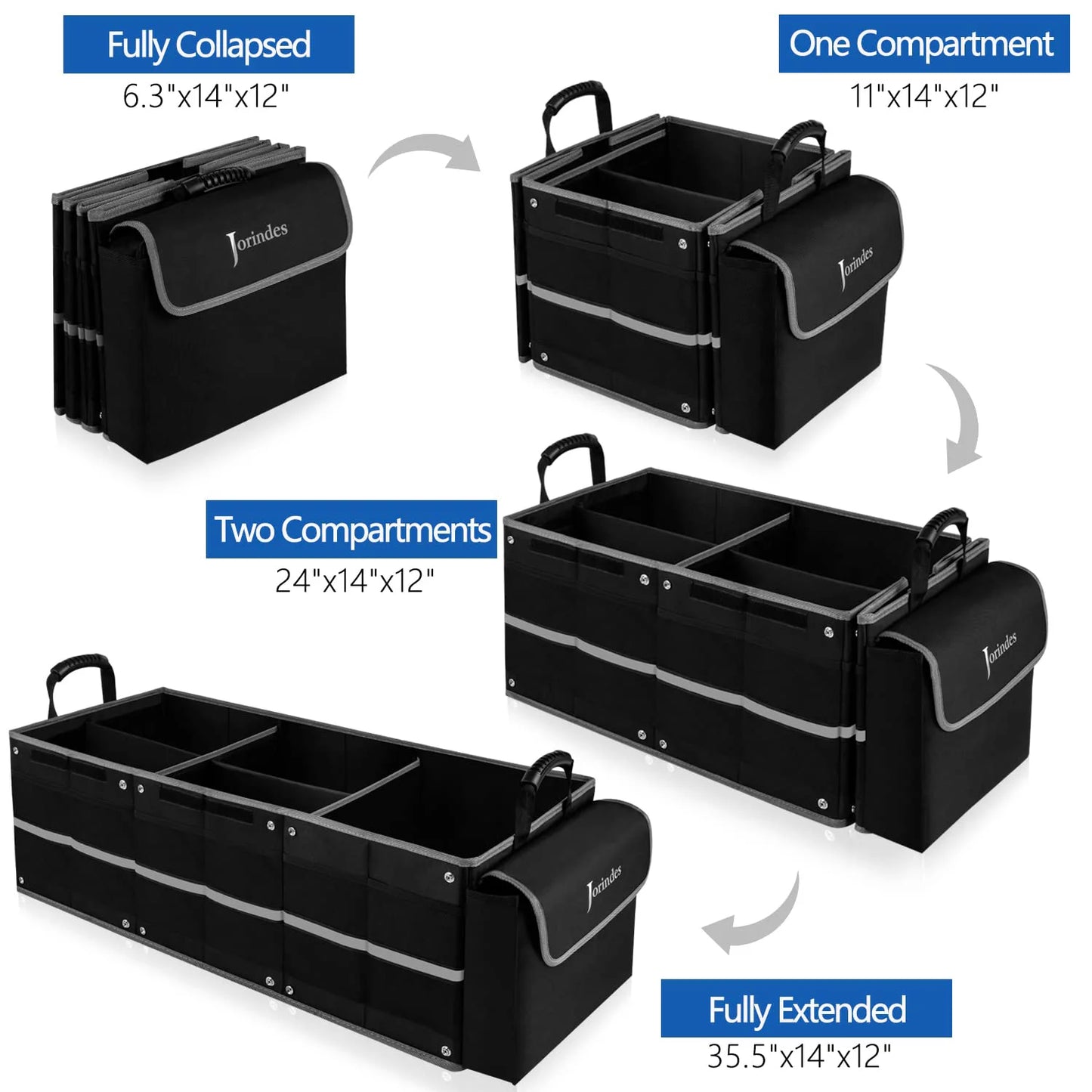 Leak Waterproof for Sedan, proof Truck,Van Car Car Suv, with for 3 Vehicle Suitable Collapsible Organizer Trunk Insulated Organizer Cooler Compartments Bag,