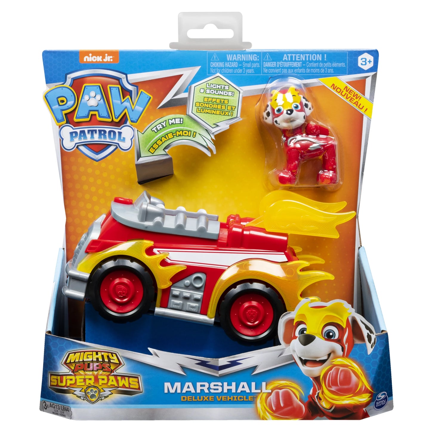 and Vehicle Sounds Pups Mighty Marshall’s PAWs PAW Deluxe Lights Patrol, with Super