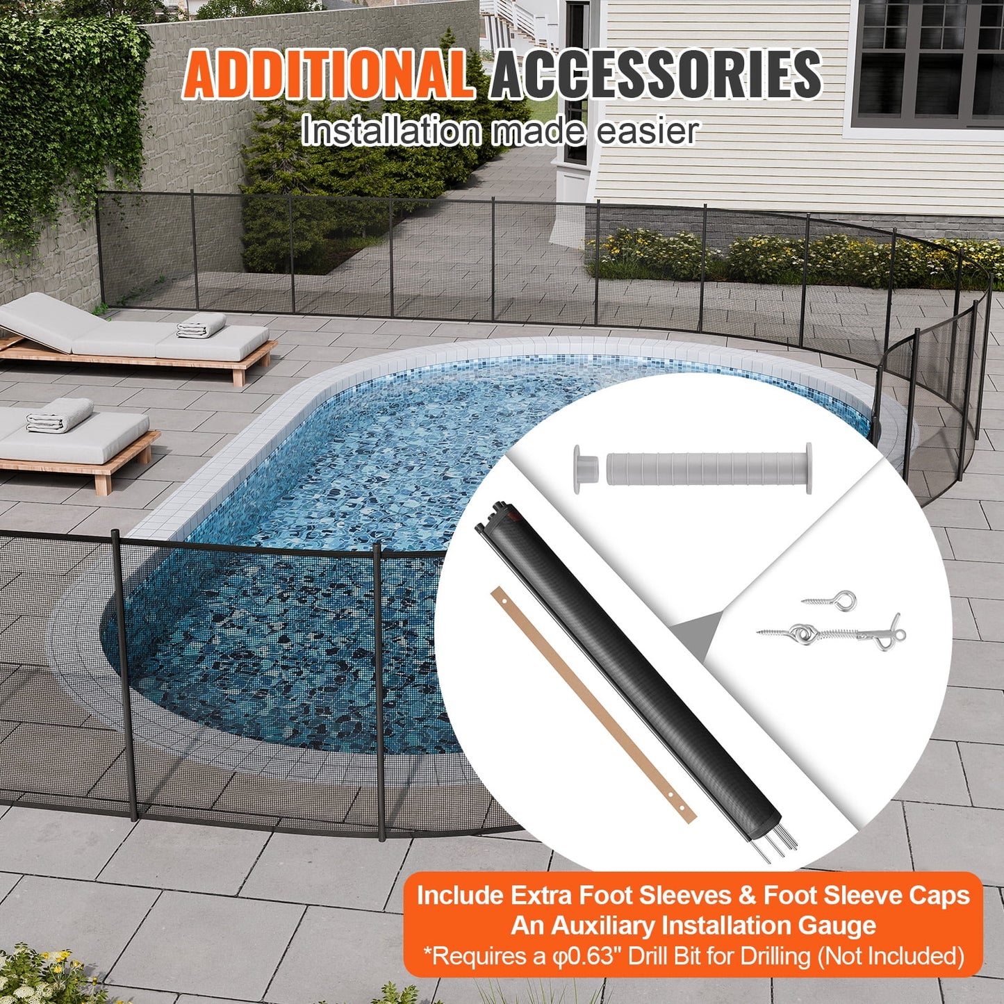 Pool 4 SKYSHALO for Fence FT Fences Removable x Pools Outdoor Pool Inground 72