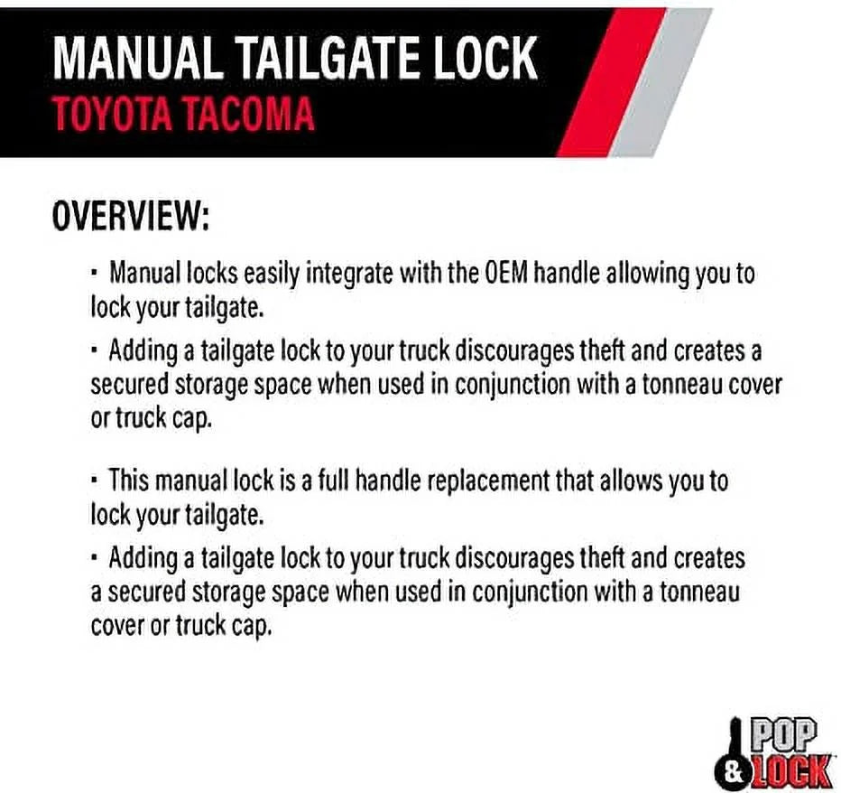 Metallic Manual Nautical Blue (Standard & Lock PL5507 Pop for Tacoma Lock Tailgate Toyota Lock)