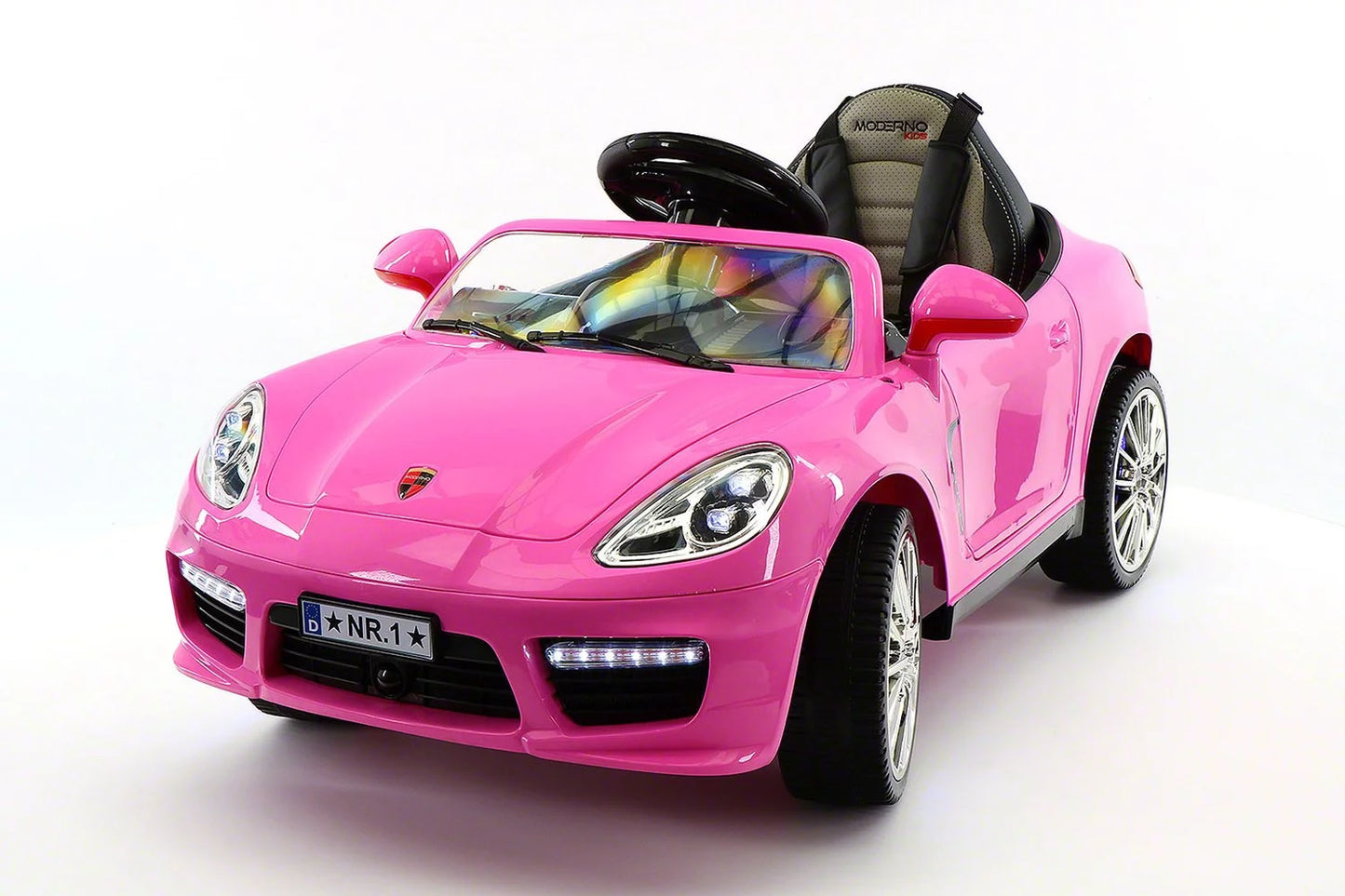 V Ride-On Moderno 12 Kiddie Kids Powered Roadster Pink