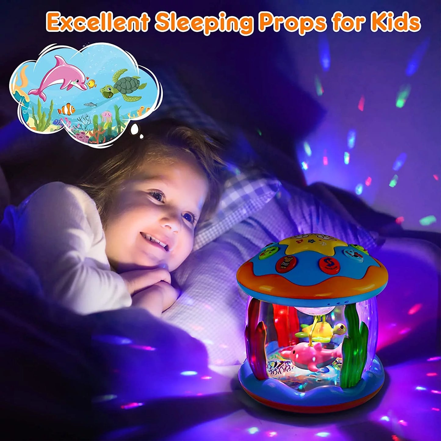 Boys Toys Months, Toys Light up Year 3+ 2 Musical Toys to with Old Drum Gifts Baby for Learning Educational , 6 Rotating Melodies 12 Girls 1 Projector Baby Toddlers