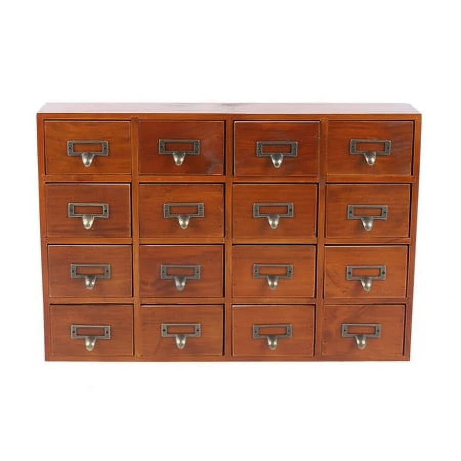 Retro Storage Apothecary Wood Desk Drawer Cabinet Drawers Box 16 Organizer