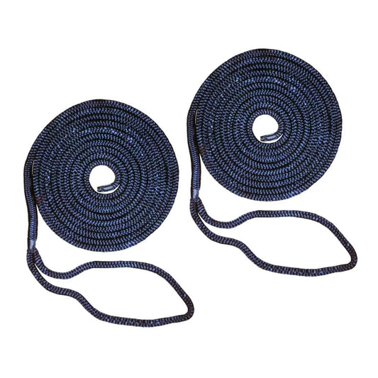 Dock Mooring 15 Nylon BLUE PCS Inch Strand Double Dock Line 1/2 FT Rope Line Boat 2 Braided NAVY 16