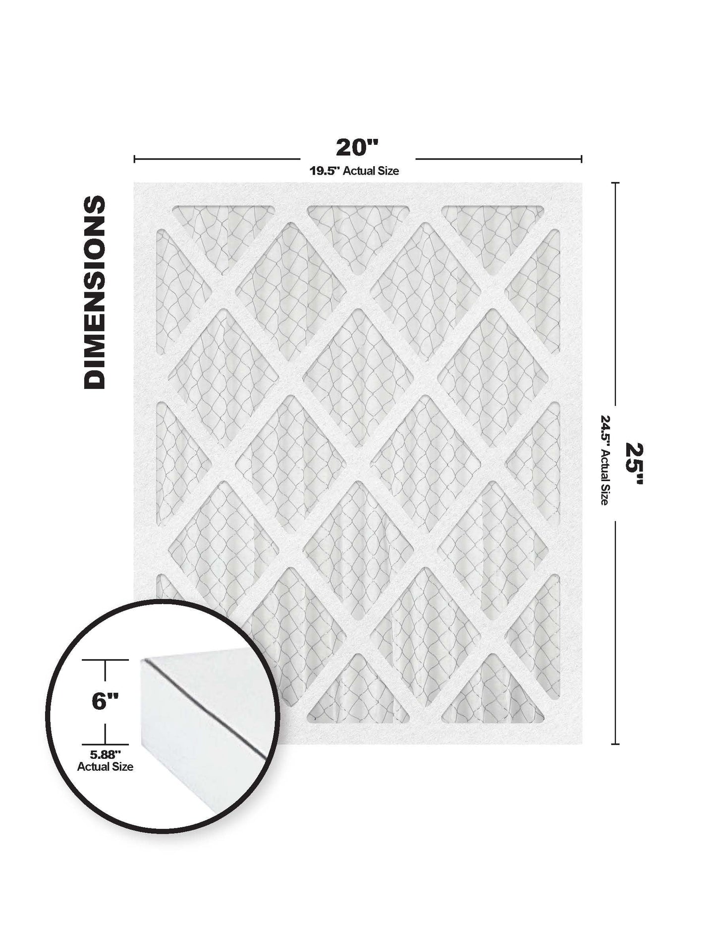 pack) (6 MERV 13 20x25x6 Accumulair Filters Diamond Air/Furnace