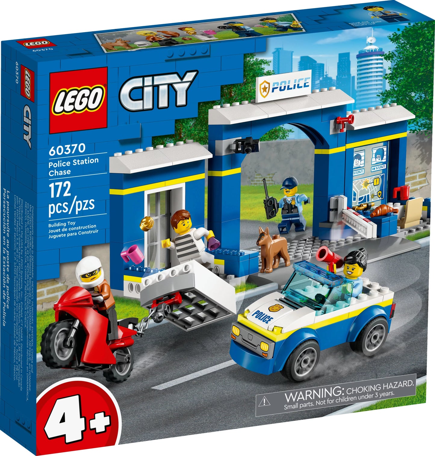 Minifigures Chase Station Jail, Dog Car Plus Old 60370, and Breakout 4 Toy for Kids Motorbike, Police City Years Playset 4 LEGO with and Figure, Toys