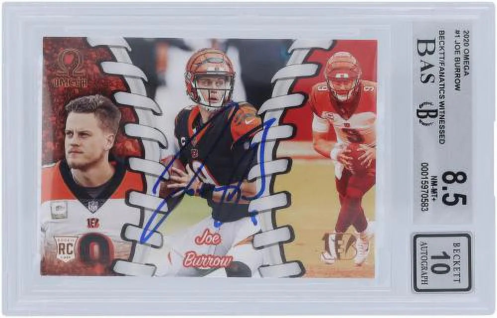 8.5/10 Authentic Rookie Witnessed Fanatics Panini - Subgrades 2020 Autographed Certified Cincinnati Joe Omega Fanatics Card Authenticated - 9.5,8.5,8.5,9.5 #0-1 Bengals Beckett Burrow