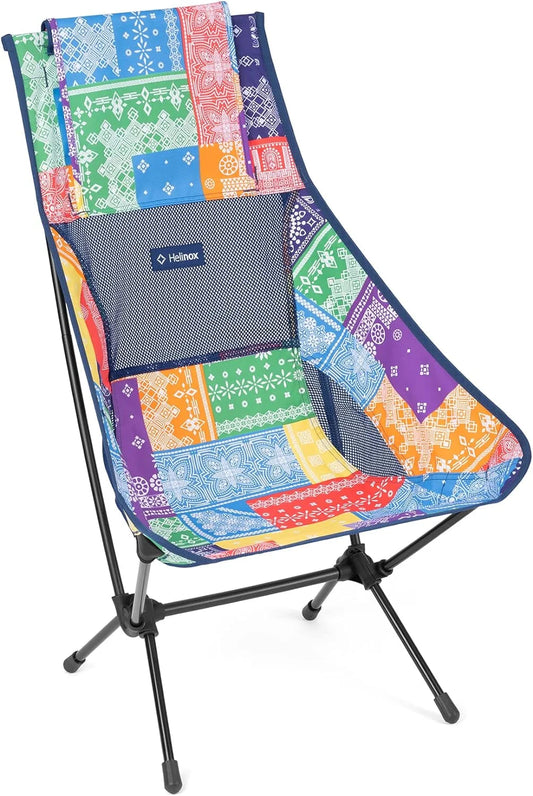 Rainbow YANPO Ultralight, Chair, Camping Chair High-Back, Collapsible with Two Bandana, Pockets