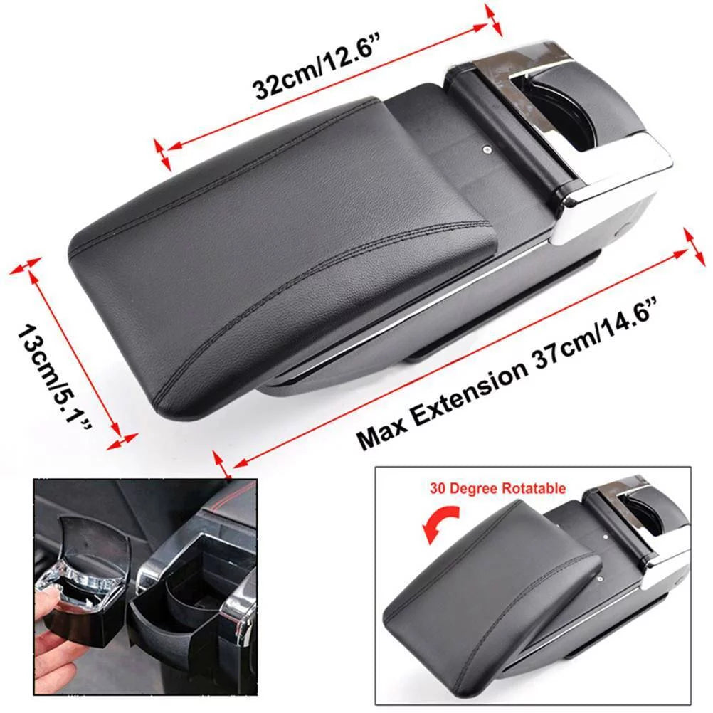 Central For Armrest Honda Jazz/ Compartment Black Storage Console 2002-2008 Box Fit